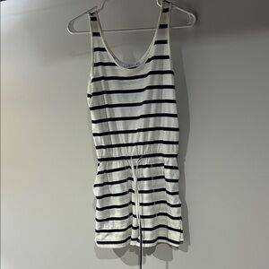 ReoRia Black and White Striped romper